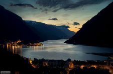 Odda - city center and fjord 