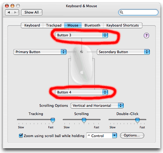 Mouse button assignments changed when Aperture crashed