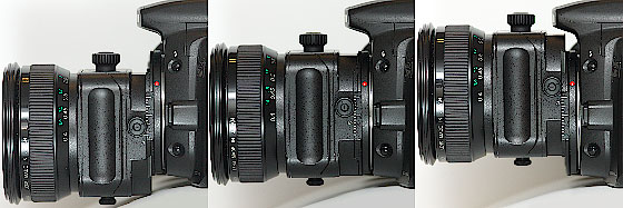 Canon TS-E45mm f/2.8 and Canon EOS 20D
showing full shift to both directions