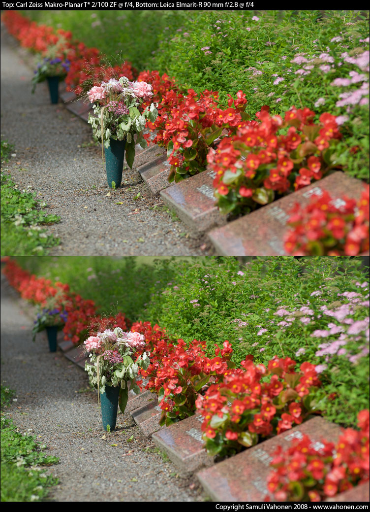 Carl Zeiss Makro-Planar T* 2/100 ZF vs. Leica Elmarit-R 90 mm f/2.8 - Headstones - f/4.0